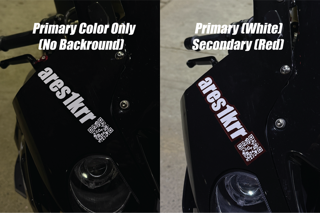Color/Chrome/Holographic/Reflective Social Media Handle + QR (12in MAX)